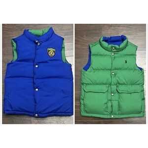 Reversible Polo Ralph Lauren Blue & Green down Puffer Vest
